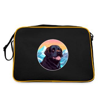 Seskar phoque chien race dessin animé Kawaii aquarelle - Sac Retro - noir/or - Dos
