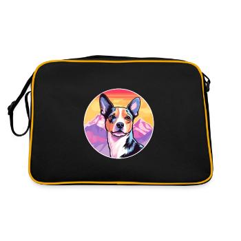 Teddy Roosevelt Terrier chien race dessin animé Kawaii W - Sac Retro - noir/or - Dos