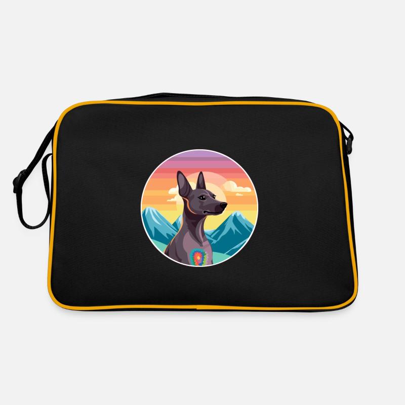 Xoloitzcuintli chien race dessin animé Kawaii aquarelle Sac Retro