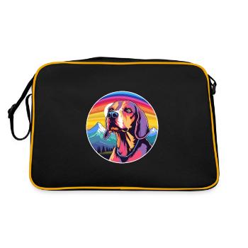 American English Coonhound race de chien Cartoon Kawai - Sac Retro - noir/or - Dos