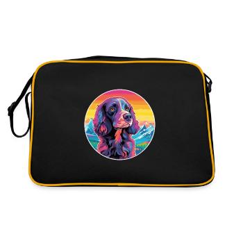 Boykin Épagneul chien race dessin animé Kawaii aquarelle - Sac Retro - noir/or - Dos