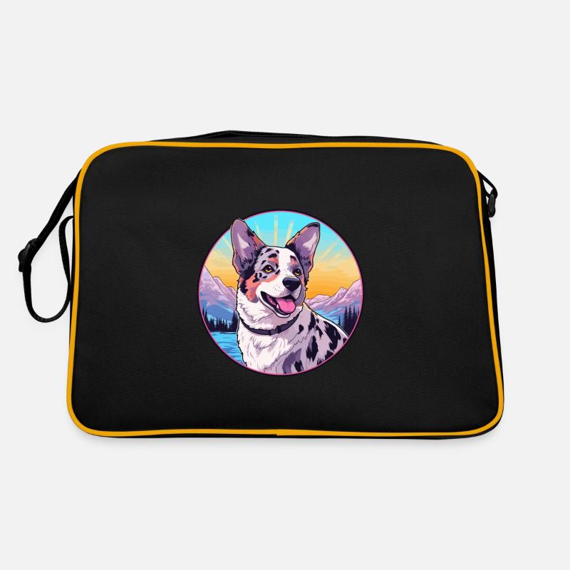 Australien Trappe Queue Bovins Chien Race Cartoon Ka Sac Retro