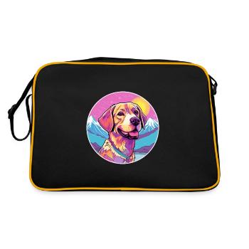 Braque Saint Germain chien race dessin animé kawaii Wate - Sac Retro - noir/or - Dos