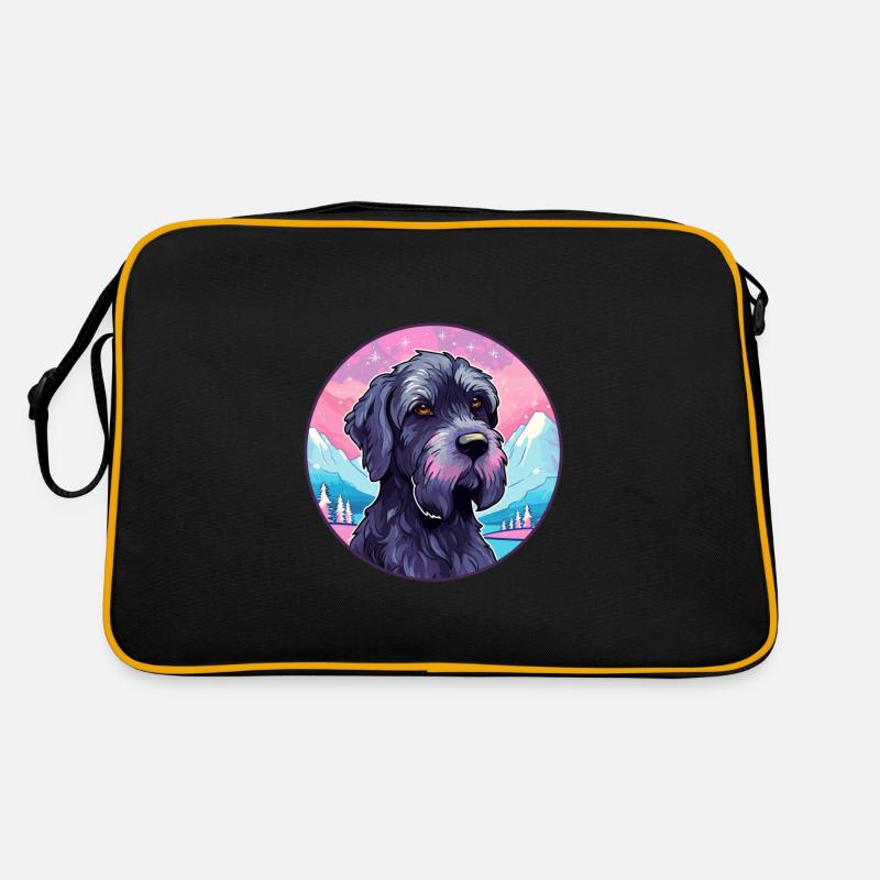 Schnauzer géant race de chien dessin animé Kawaii Watercolo Sac Retro