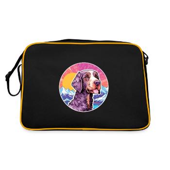Allemand Pointer à poil dur chien race Cartoon Kawaii - Sac Retro - noir/or - Dos