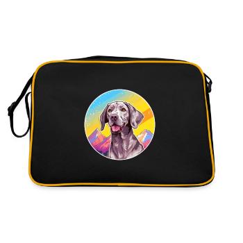 Slovaque à poil rugueux Pointer chien race Cartoon K - Sac Retro - noir/or - Dos
