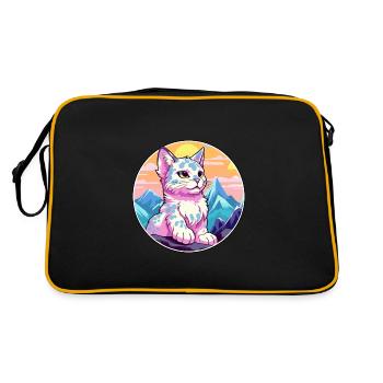 Australian Spotted Mist Cat Colorful Cartoon Water - Retro Bag - black/gold - Back