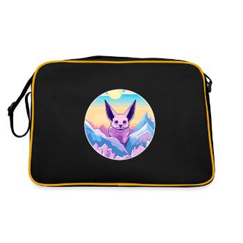 Chauve-souris Aquarelle Dessin Animé Kawaii Animal De Compagnie Animal Coloré - Sac Retro - noir/or - Dos