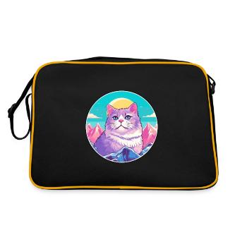 Australien Brume Chat Coloré Dessin Animé Aquarelle Il - Sac Retro - noir/or - Dos