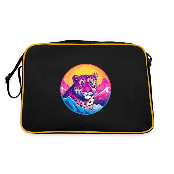 Leopard Watercolor Cartoon Kawaii Pet Animal Color - Retro Bag - black/gold - Back