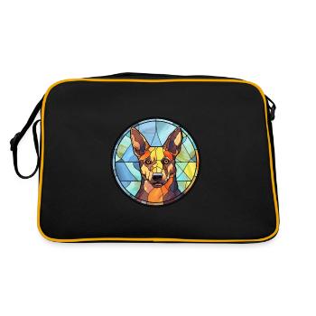 Australien Kelpie chien race vitrail coloré - Sac Retro - noir/or - Dos