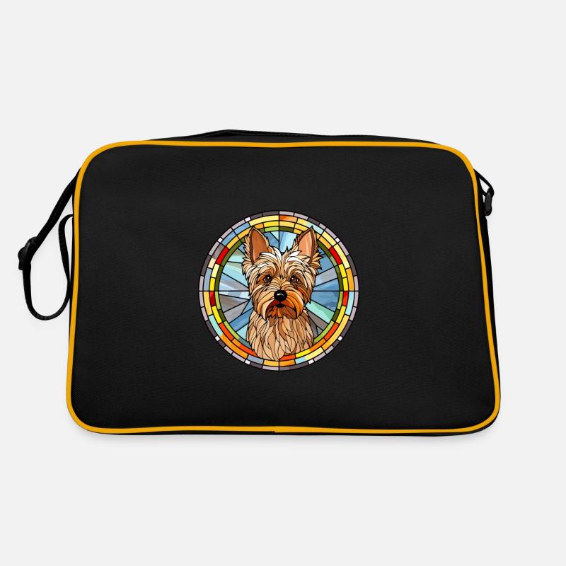 Australian Silky Terrier Hunderasse Buntglas C Retro Tasche