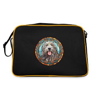 Bergamasco chien de berger chien race vitrail Colorf - Sac Retro - noir/or - Dos