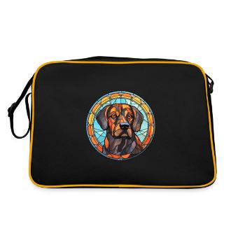 Berger De Beauce Dog Breed Stained Glass Colorful - Retro Bag - black/gold - Back