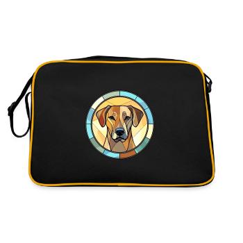 Bouche noire Cur chien race vitrail coloré W - Sac Retro - noir/or - Dos