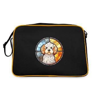 Bolognaise chien race vitrail coloré Waterco - Sac Retro - noir/or - Dos