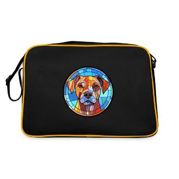 Bully Kutta chien race vitrail coloré eau - Sac Retro - noir/or - Dos