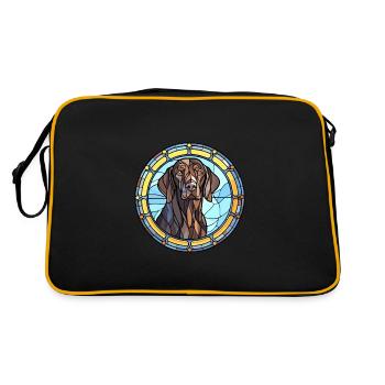 Friesische Vorstehhunderasse Buntglas Bunt - Retro Tasche - Schwarz/Gold - Hinten