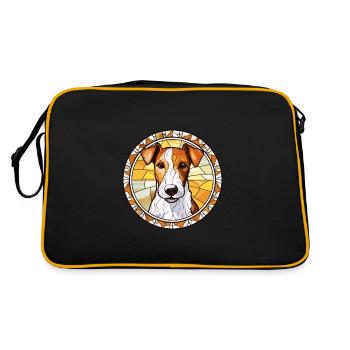 Fox Terrier lisse chien race vitrail Colorfu - Sac Retro - noir/or - Dos