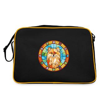 Poméranie allemand Spitz chien race vitrail Co - Sac Retro - noir/or - Dos