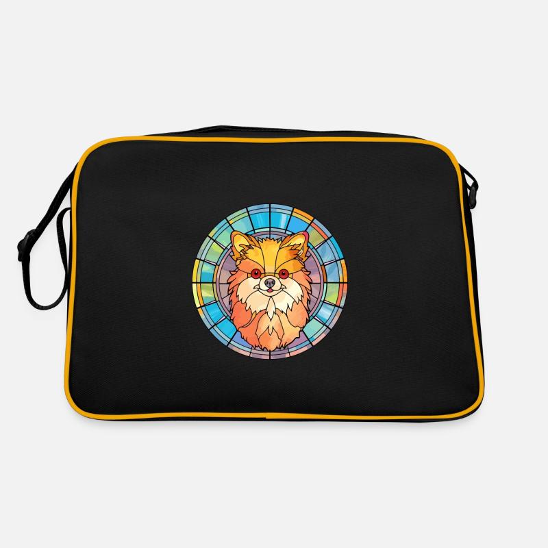 Spitz de Poméranie chien race vitrail coloré Sac Retro