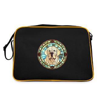 Pyrenäen-Mastiff-Hunderasse Buntglas Bunt - Retro Tasche - Schwarz/Gold - Hinten