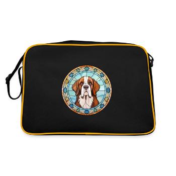 St Bernard chien race vitrail coloré waterc - Sac Retro - noir/or - Dos