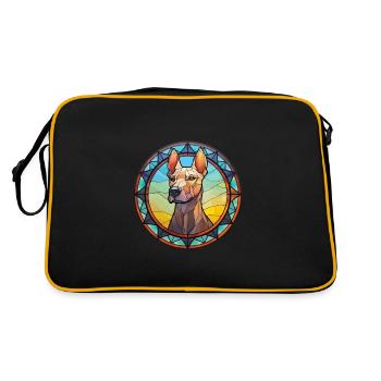 Thai Ridgeback Dog Breed Stained Glass Colorful Wa - Retro Bag - black/gold - Back