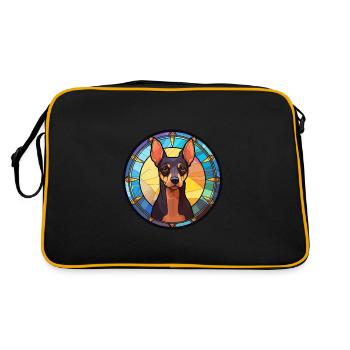Jouet Manchester Terrier chien race vitrail Col - Sac Retro - noir/or - Dos