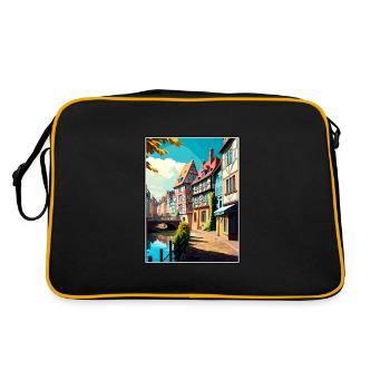 Colmar France Vintage Travel Poster WPA Souvenir - Retro Bag - black/gold - Back