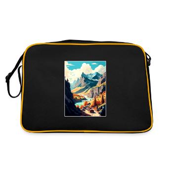 Aosta Valley Italy Vintage Travel Poster Souvenir - Retro Bag - black/gold - Back