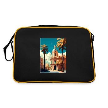 Valencia Spanien Vintage Reiseposter WPA Souvenir - Retro Tasche - Schwarz/Gold - Hinten