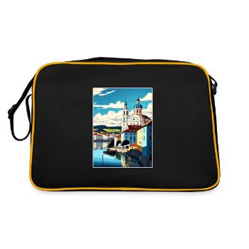 Passau Germany Vintage Travel Poster WPA Souvenir - Retro Bag - black/gold - Back