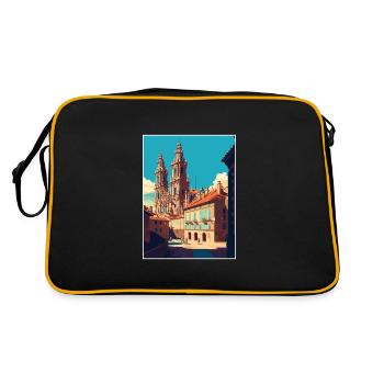 Santiago De Compostela Spain Vintage Travel Poster - Retro Bag - black/gold - Back