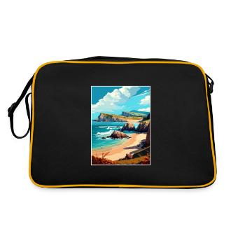 Cantabrie Espagne Vintage voyage affiche WPA Souvenir - Sac Retro - noir/or - Dos
