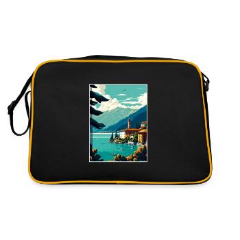 Lac de Côme Italie décoration Vintage Travel Poster - Sac Retro - noir/or - Dos