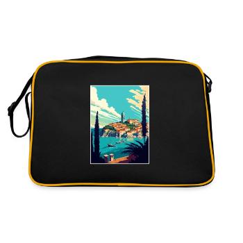 Pula Croatie Souvenir Landmark Travel Poster - Sac Retro - noir/or - Dos