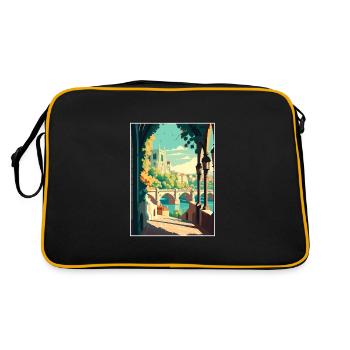 Avignon France Vintage voyage affiche WPA Souvenir - Sac Retro - noir/or - Dos