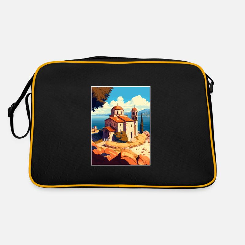 Église du lac de l’île d’Ohrid de Saint-Jean-de-Macédoine Sac Retro