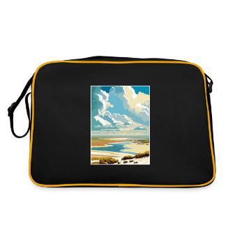Mer des Wadden Pays-Bas Vintage voyage affiche WPA - Sac Retro - noir/or - Dos