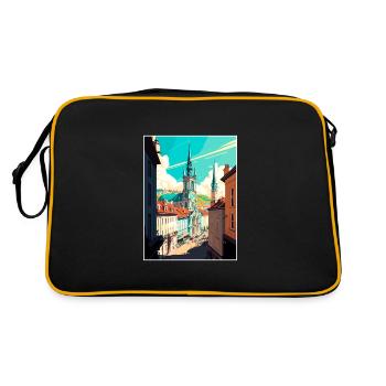 Linz Austria Vintage Travel Poster WPA Souvenir - Retro Bag - black/gold - Back