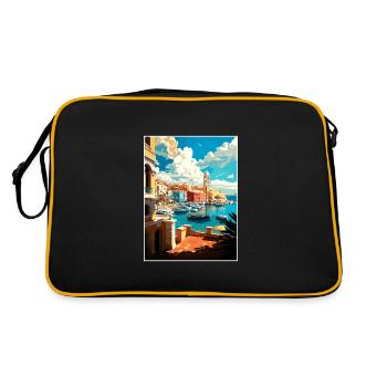 Héraklion Grèce décoration Vintage Travel Poster - Sac Retro - noir/or - Dos