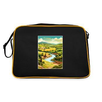 Douro Valley Portugal Vintage Travel Poster WPA - Retro Bag - black/gold - Back