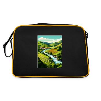 Douro Valley Portugal Vintage Travel Poster WPA - Retro Bag - black/gold - Back