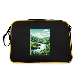 Douro Valley Portugal Vintage Travel Poster WPA - Retro Bag - black/gold - Back