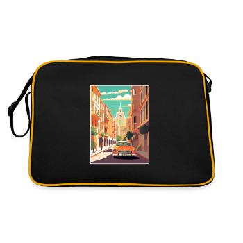 Valencia Spanien Vintage Reiseposter WPA Souvenir - Retro Tasche - Schwarz/Gold - Hinten
