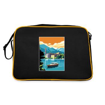 Lac de Côme Italie décoration Vintage Travel Poster - Sac Retro - noir/or - Dos