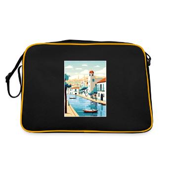 Cadaqués Espagne Vintage voyage affiche WPA Souvenir - Sac Retro - noir/or - Dos