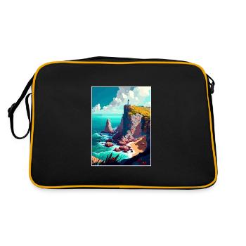 Cabo Da Roca Portugal Affiche de voyage Vintage WPA - Sac Retro - noir/or - Dos