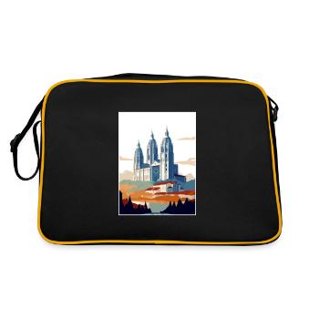 Santiago De Compostela Spain Vintage Travel Poster - Retro Bag - black/gold - Back